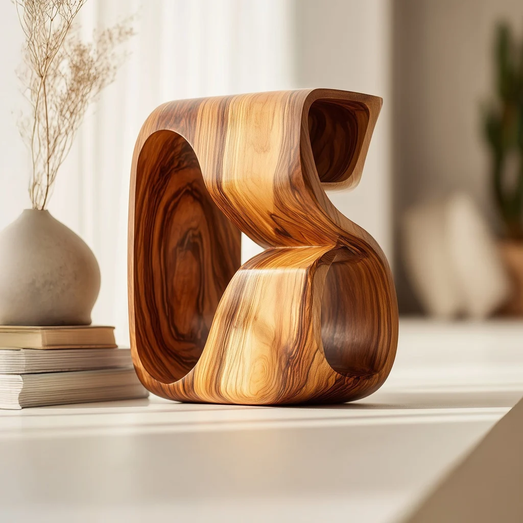 Contour Loop Wooden Sculptural Accent