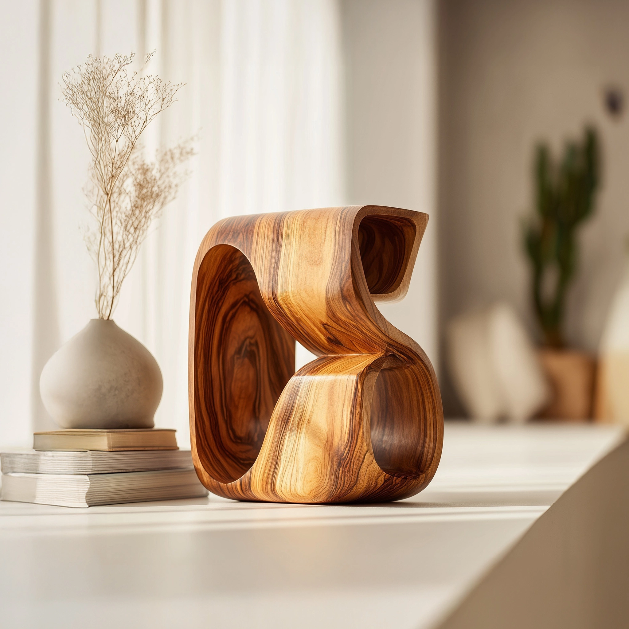 Contour Loop Wooden Sculptural Accent - Image 2
