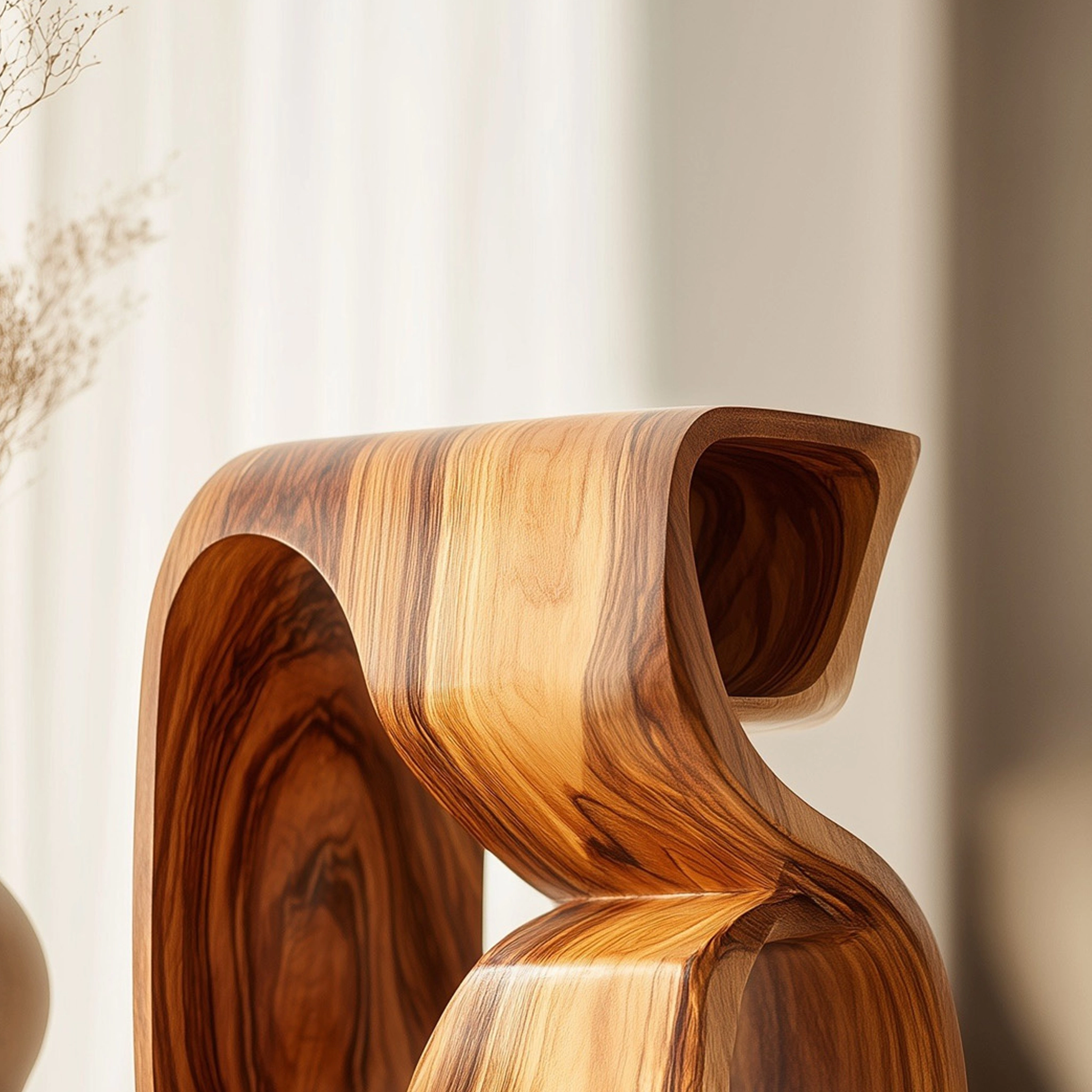 Contour Loop Wooden Sculptural Accent - Image 3