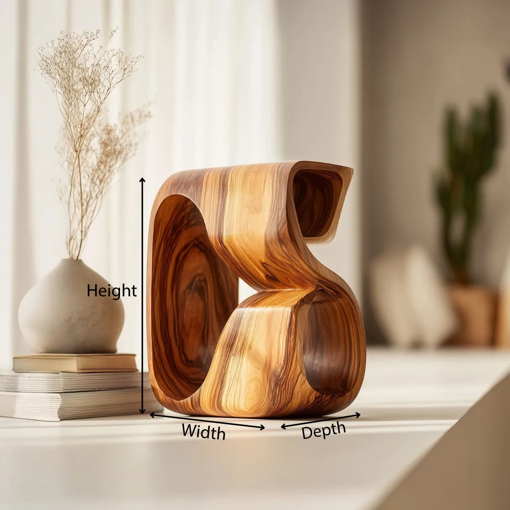 Contour Loop Wooden Sculptural Accent - Image 5