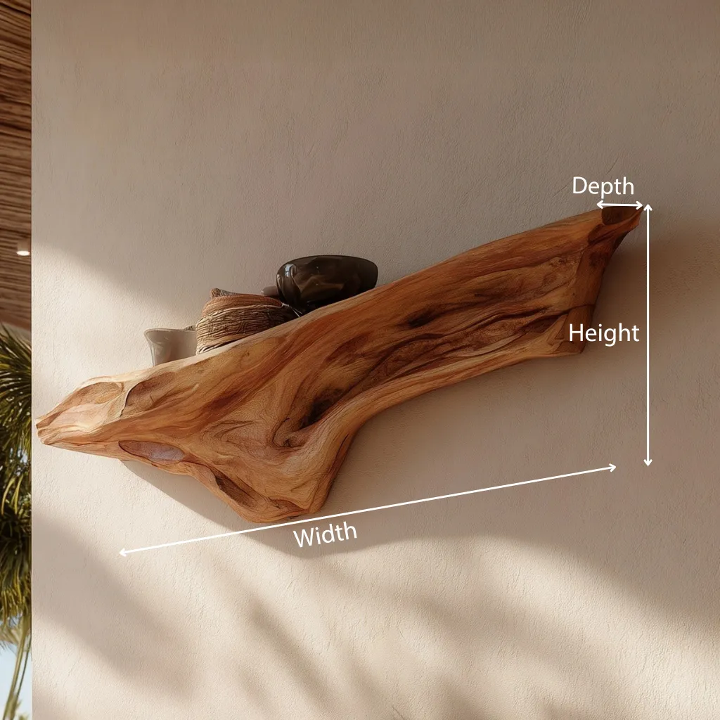Floating Driftform Wooden Wall Shelves - Image 5