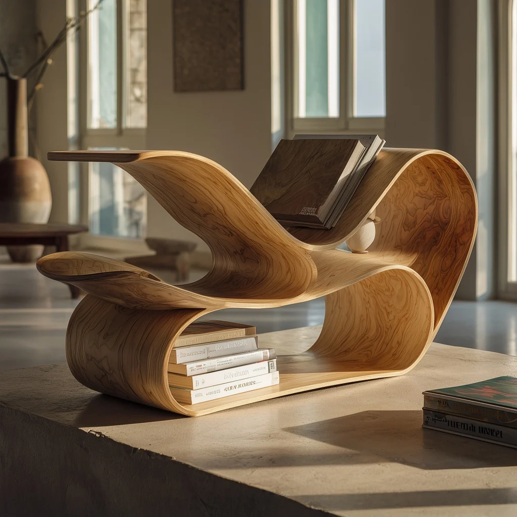 Flowridge Sculptural Wooden Book Display