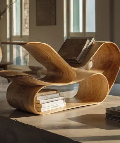 Flowridge Sculptural Wooden Book Display
