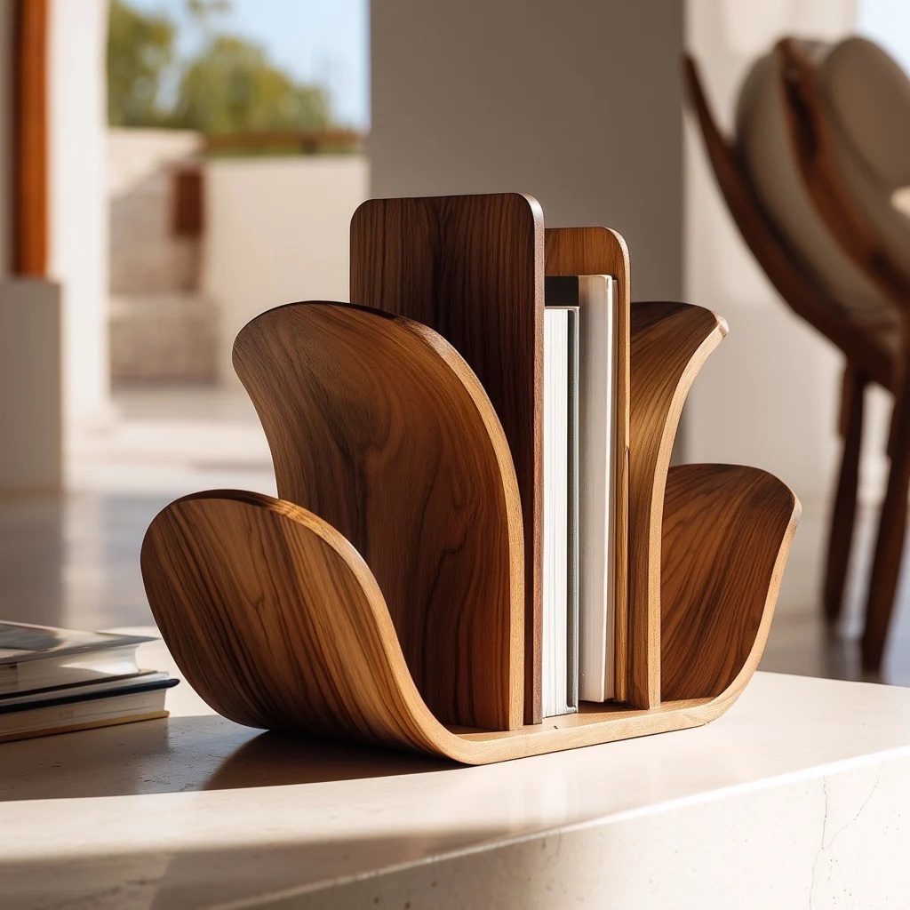 Petalfold Wooden Book Organizer