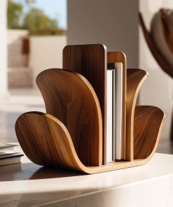 Petalfold Wooden Book Organizer