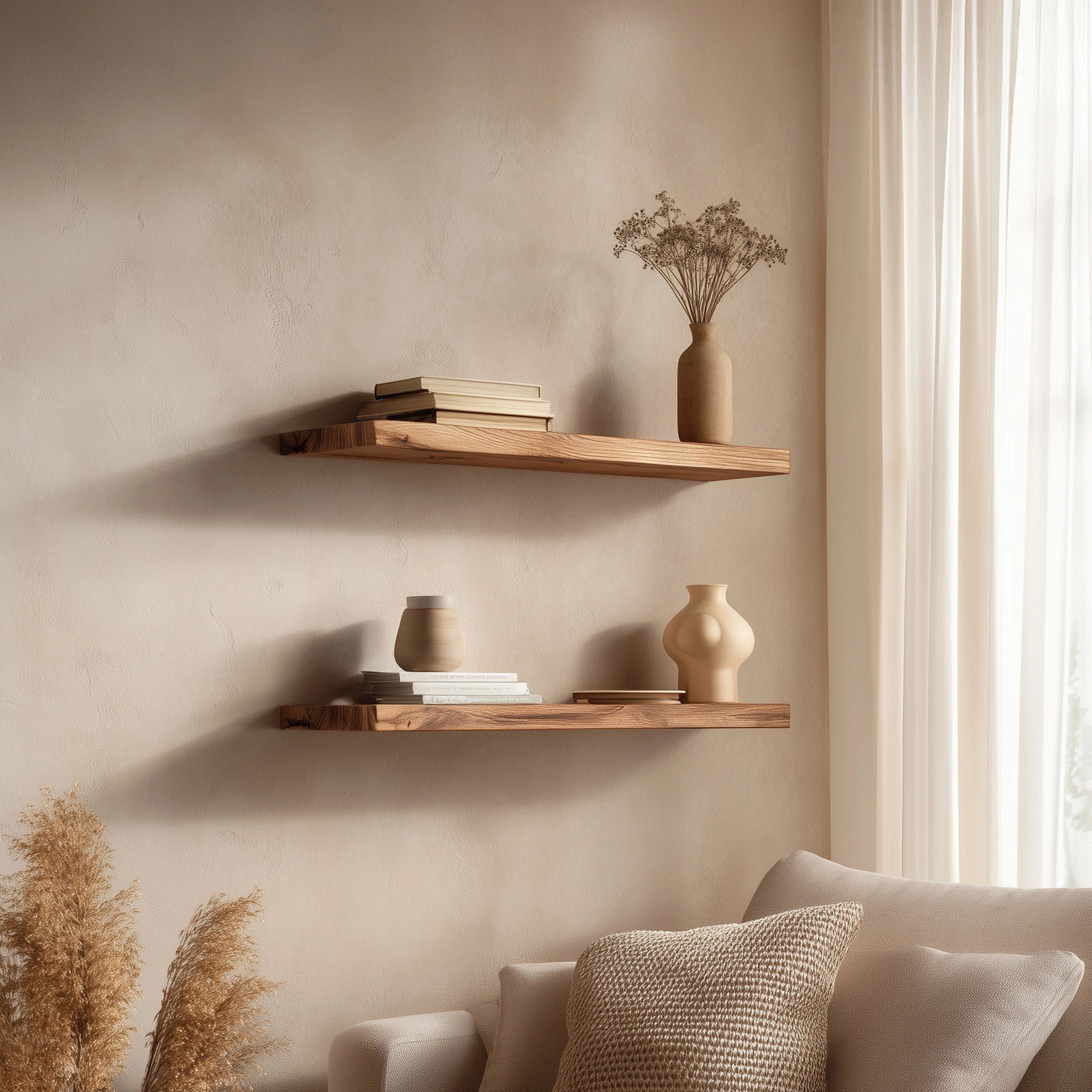 Refined Wooden Floating Wall Shelves - Image 2