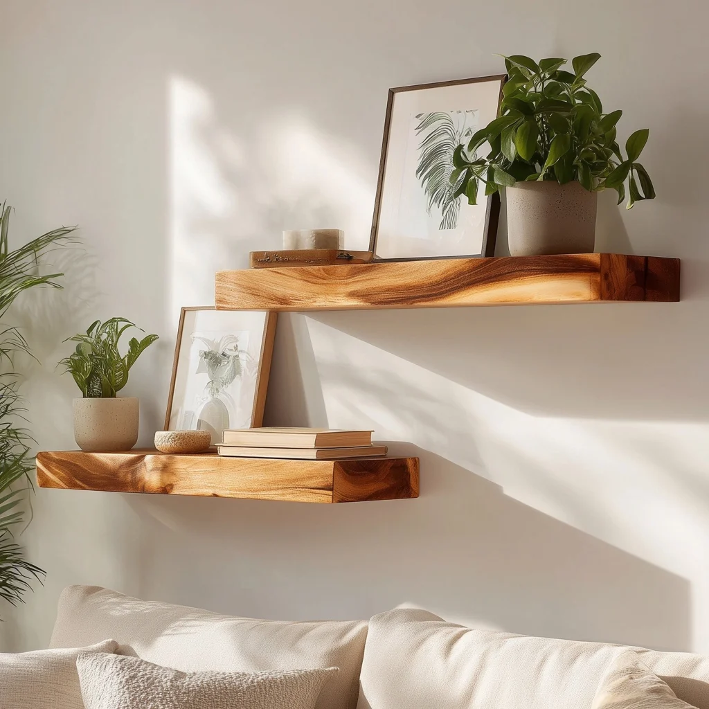 Soft Edge Wooden Floating Wall Shelves
