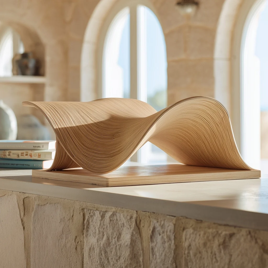 Waveform Layered Wooden Book Rest