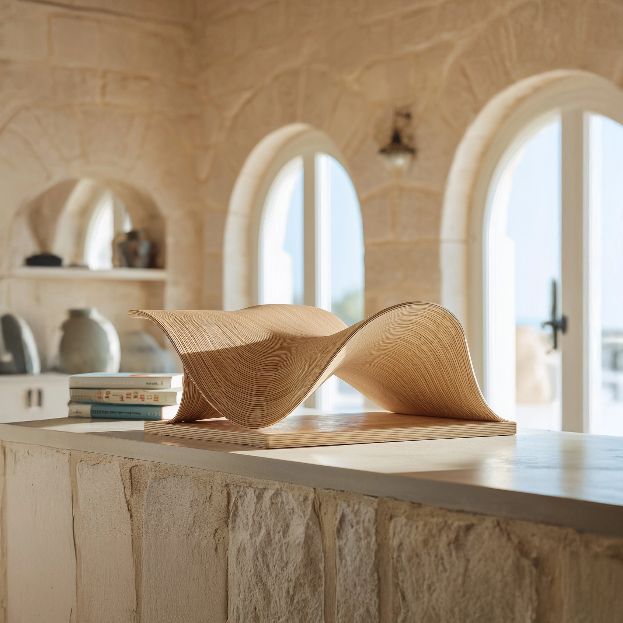 Waveform Layered Wooden Book Rest - Image 2