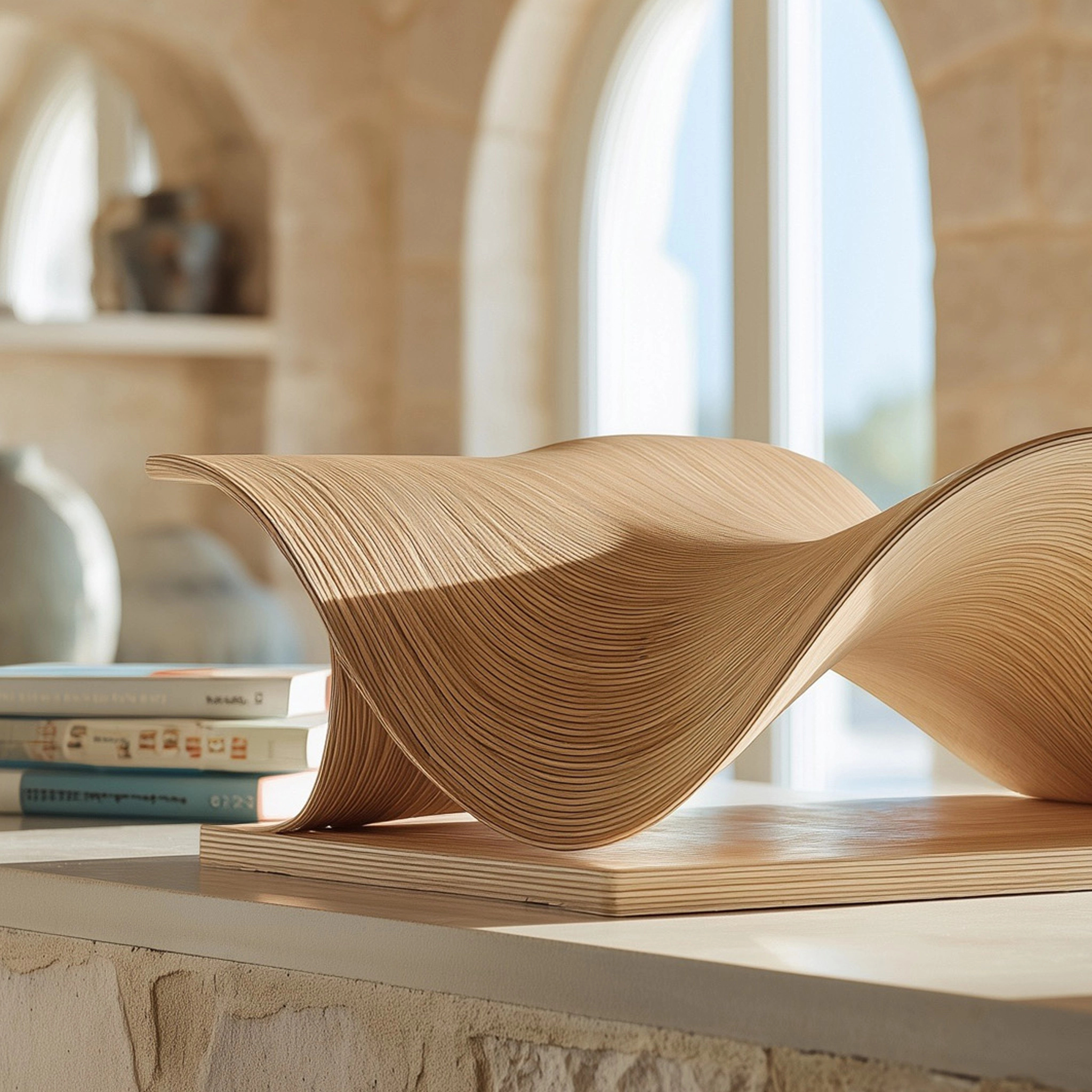 Waveform Layered Wooden Book Rest - Image 3